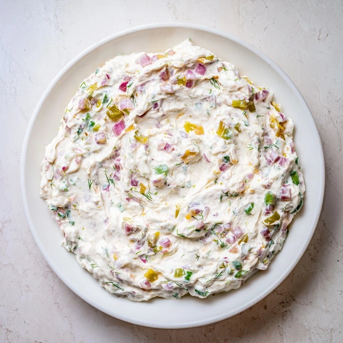 A vibrant spread of prepared sweet and sour pickle relish dip, ready to be served and enjoyed.