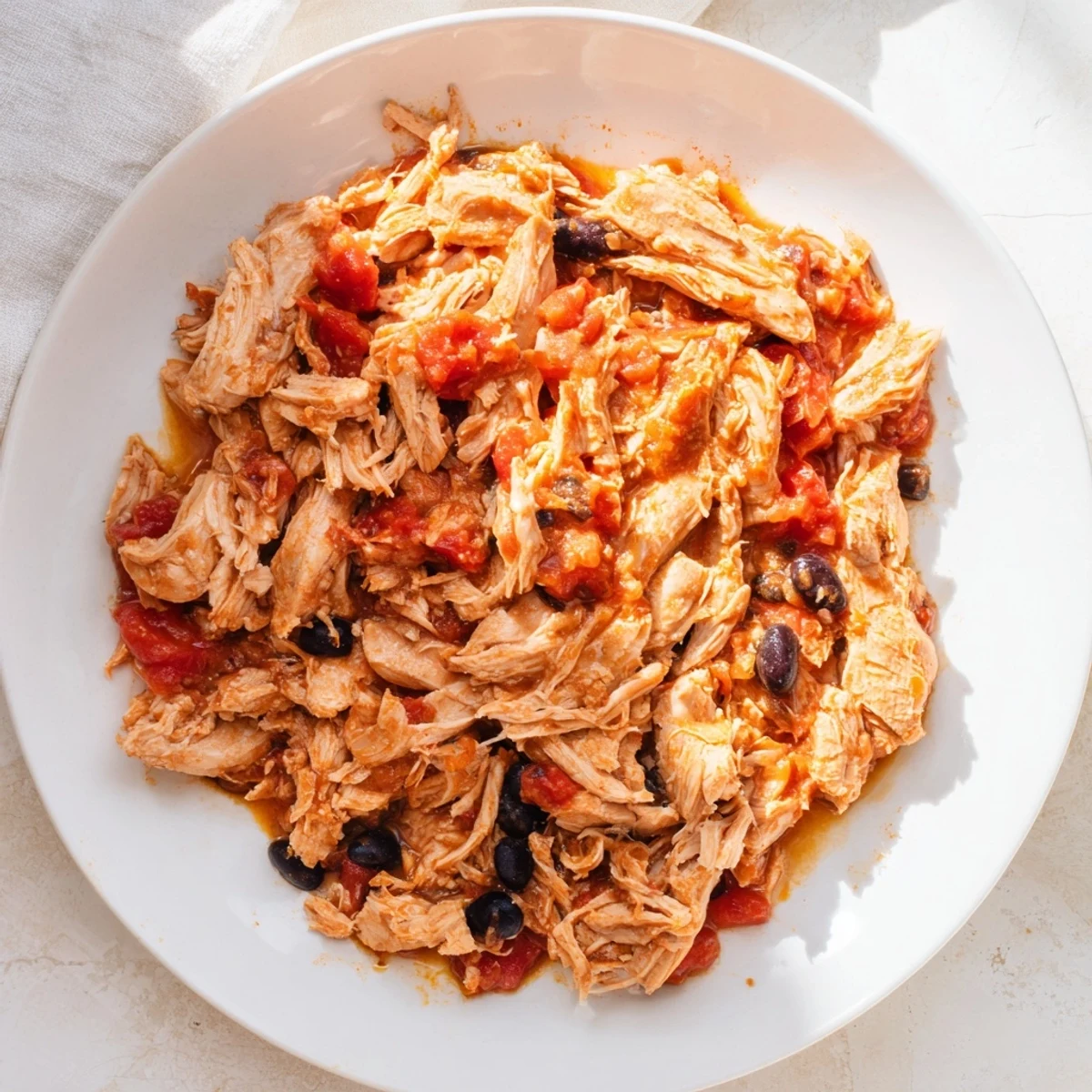 Slow Cooker Salsa Chicken, tender and flavorful, ready to be shredded for easy taco night.