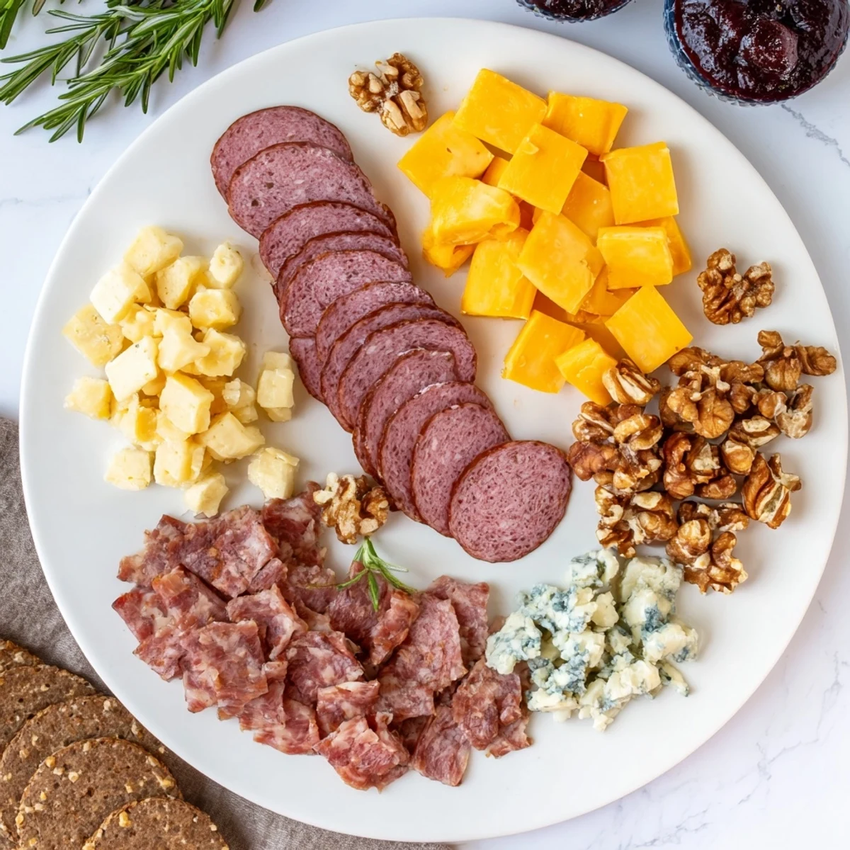 A beautifully arranged Deer Antler Charcuterie board, brimming with savory meats and artisan cheeses.