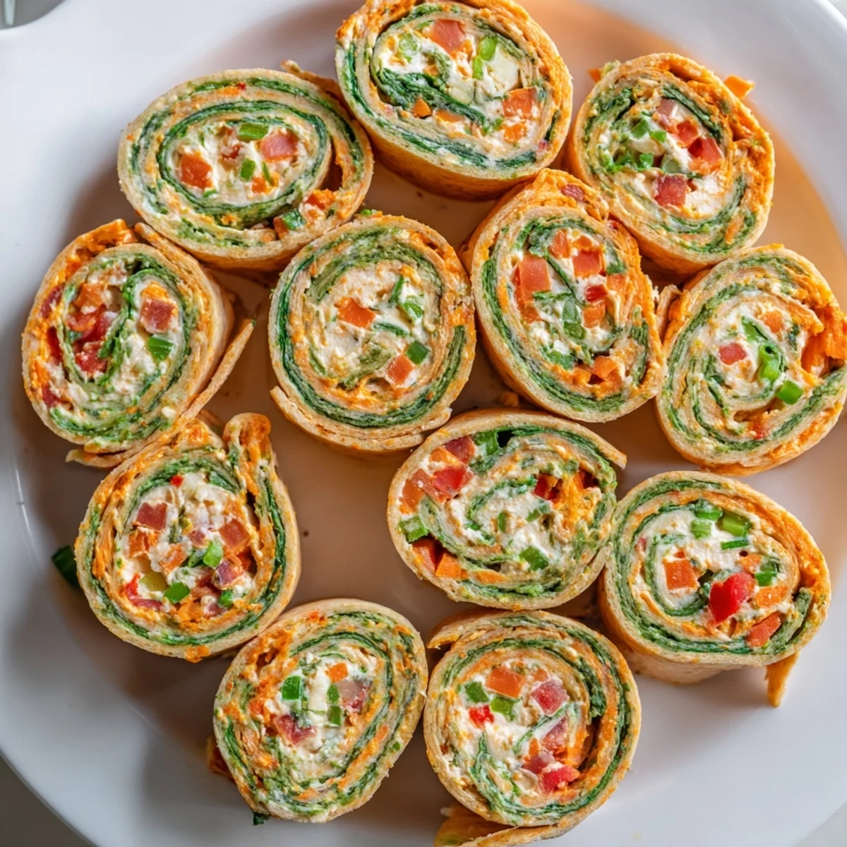 Enjoy these easy-to-make Cozy Scarf Holiday Pinwheel Wraps, a flavorful appetizer with creamy cheese and fresh veggies.