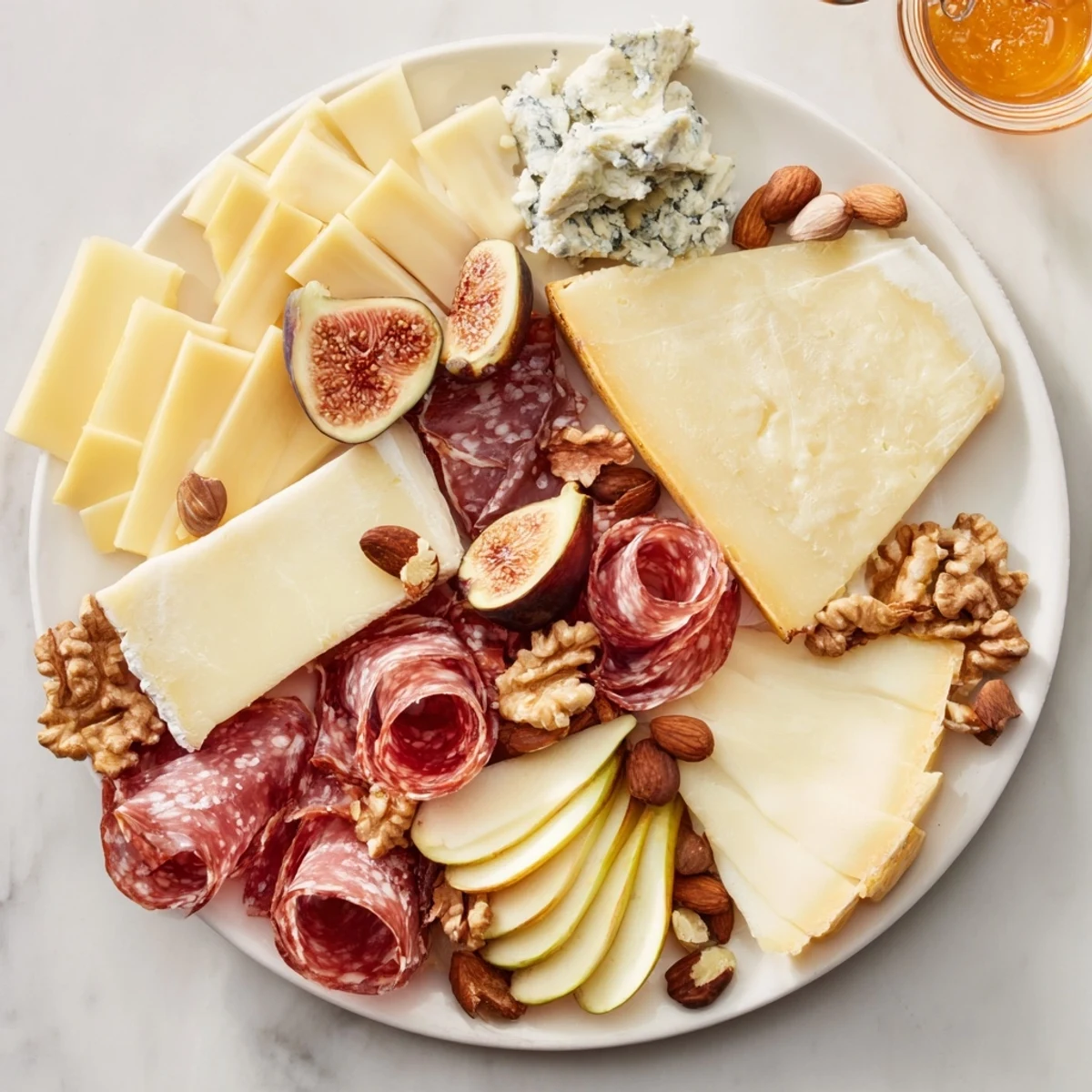 Gourmet Wine & Food Pairing Platter, boasting an assortment of artisan cheeses, meats, and fresh fruits.