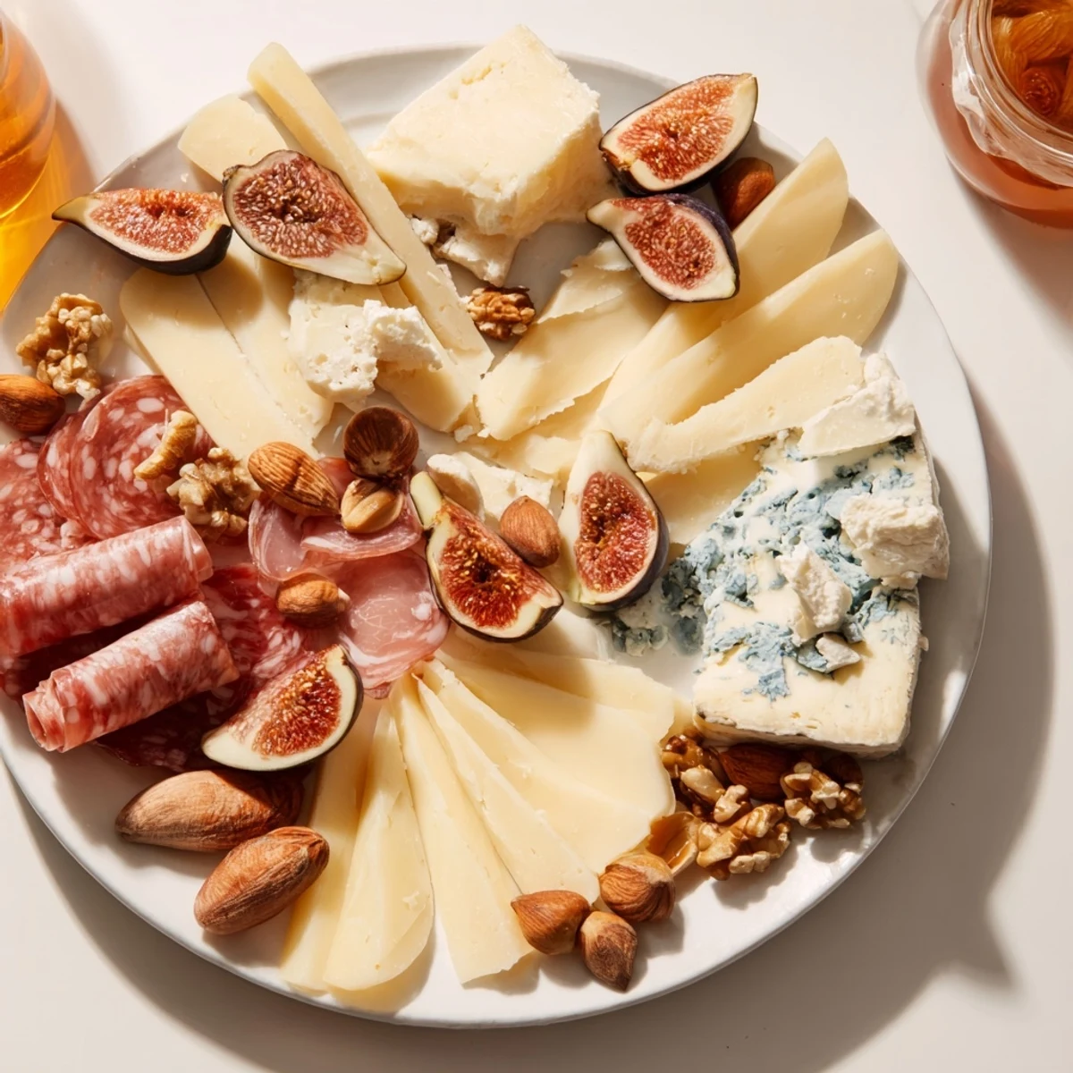 A beautifully arranged Wine & Food Pairing Platter: cheeses, fruits, and meats, ready to enjoy.