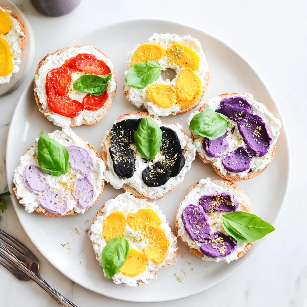 Bright red, green, and blue adorn the Olympic Rings Medal Appetizer on a platter, ready to eat.