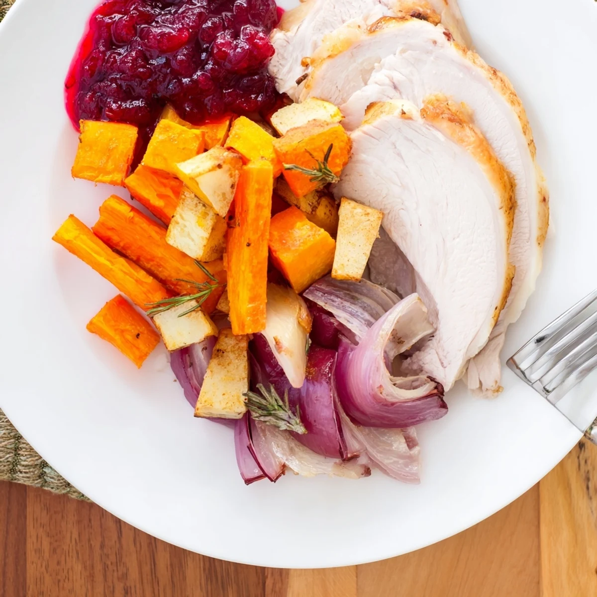 Serve this festive Harvest Turkey Platter with cranberry sauce for your Thanksgiving feast.