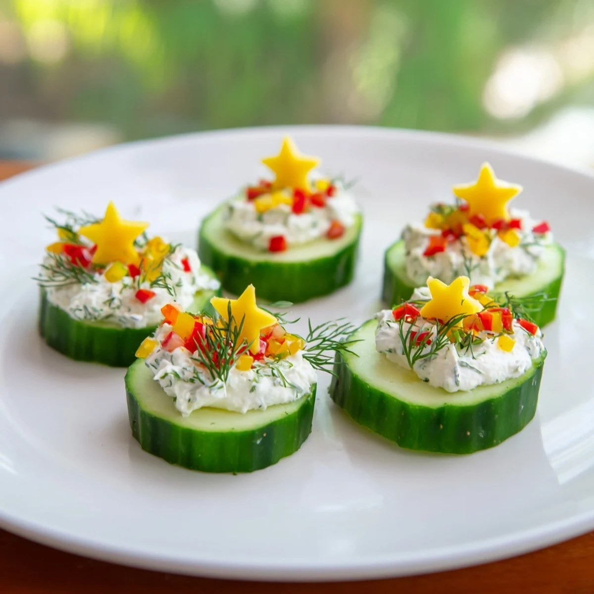 Holiday Star Cucumber Bites