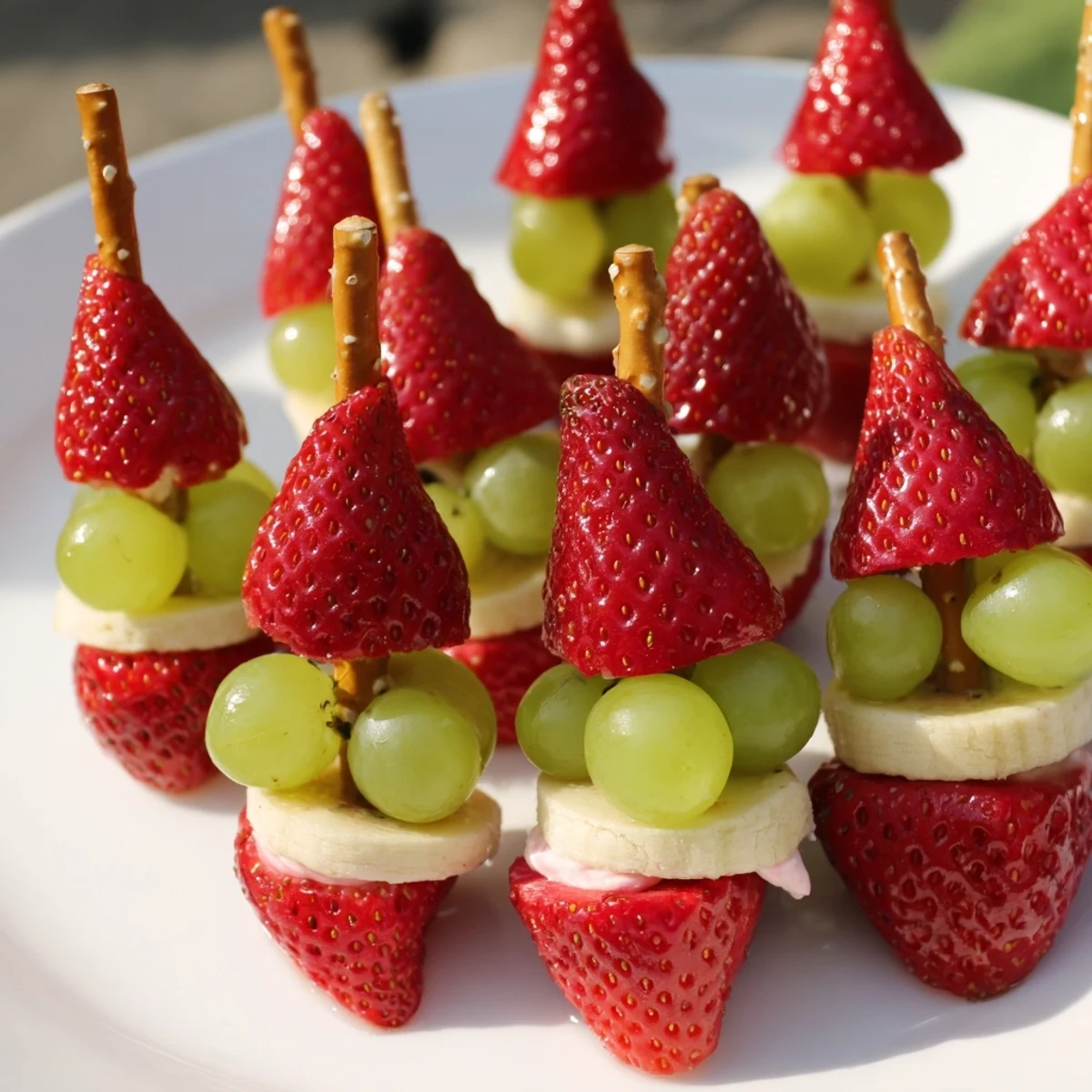 Elf Hat Strawberry Skewers