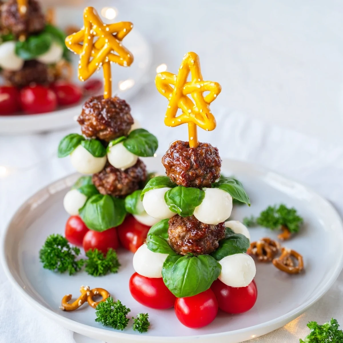 Golden-brown, savory mini meatball Christmas Trees are perfect appetizers for your holiday celebrations, inviting eating.