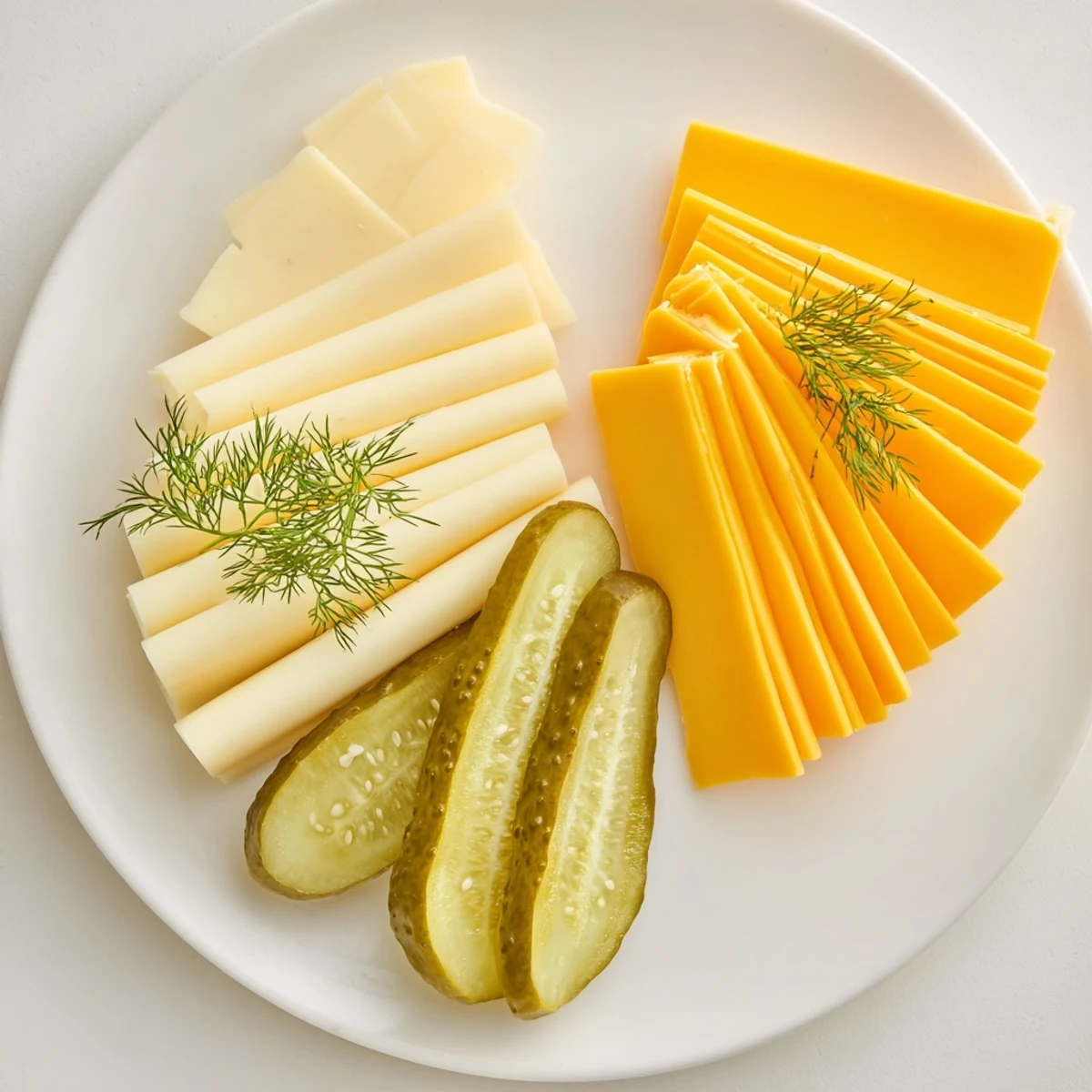 Fresh dill, cheese, and perfectly sliced dill pickles make for a quick, party-ready appetizer.