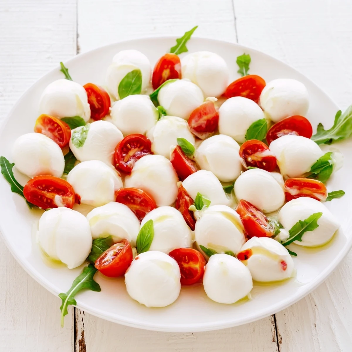Italian-inspired Pearly Strand salad, a light and refreshing dish with delicate mozzarella.