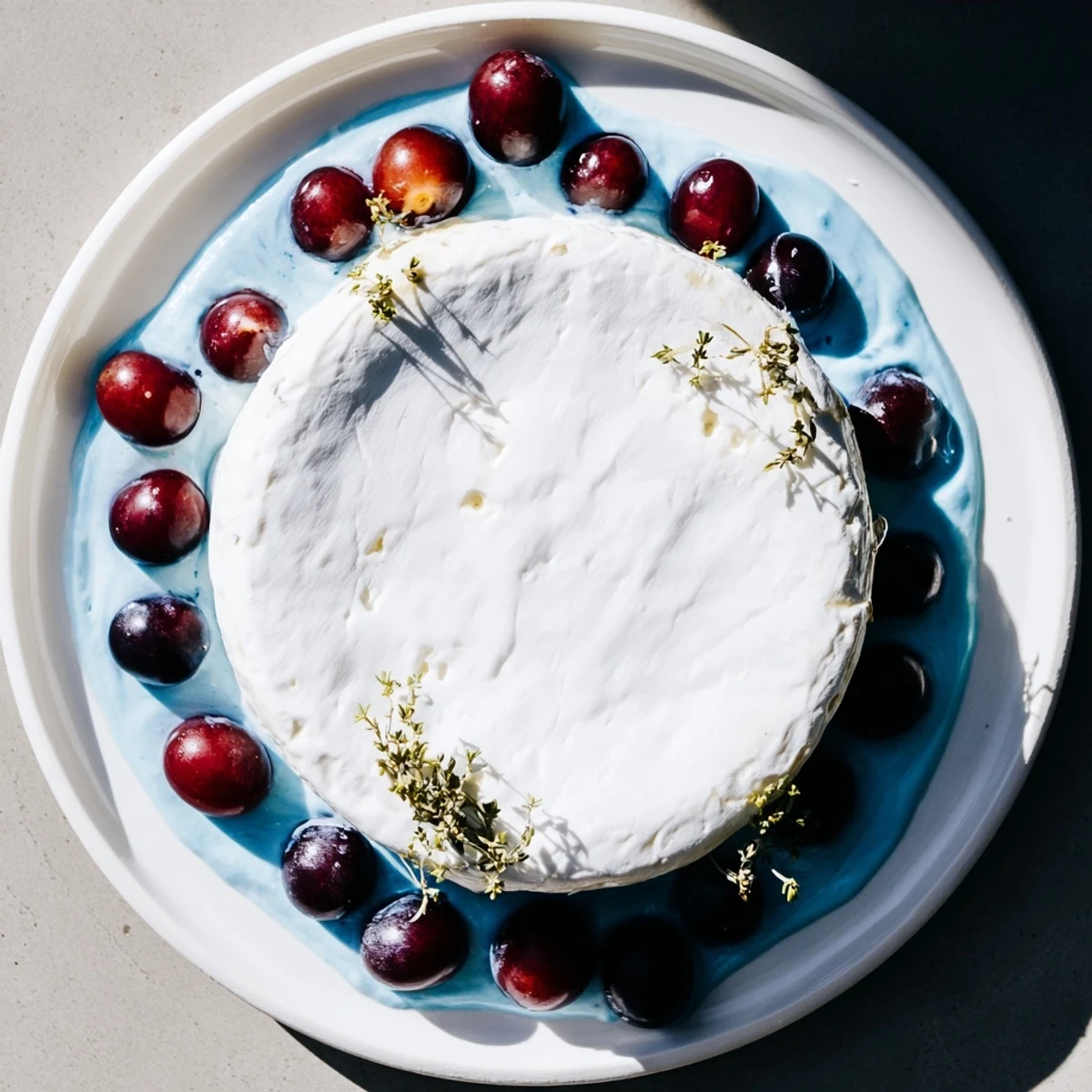 Prepare this elegant, visually stunning Floating Island appetizer featuring soft cheese and fresh fruit.