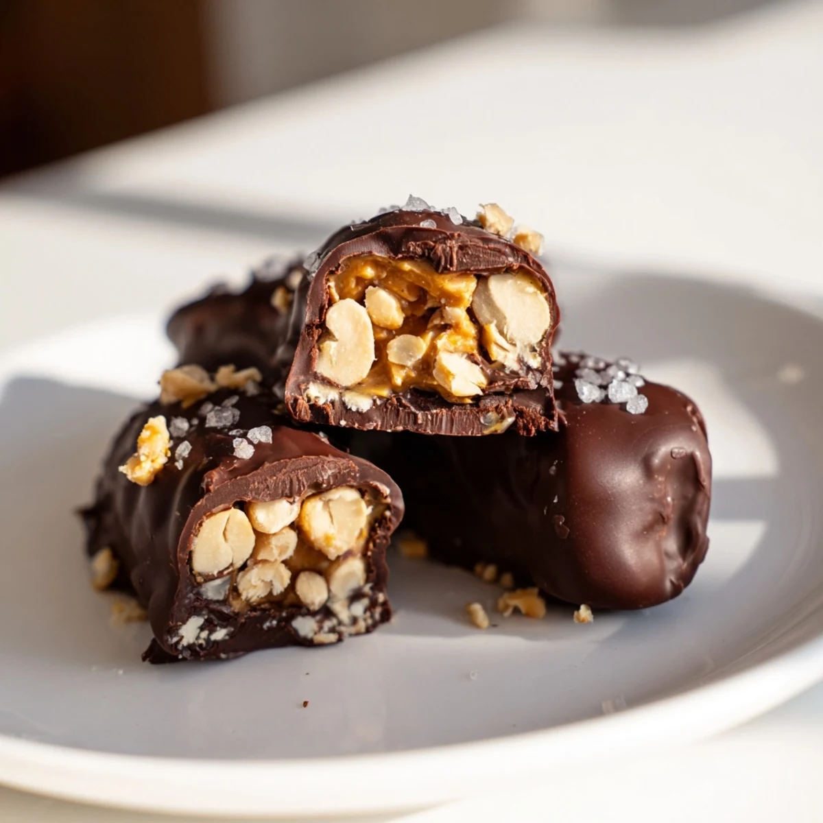 These Chocolate Date Snickers, with peanut butter filling, promise a delightful, no-bake dessert experience.
