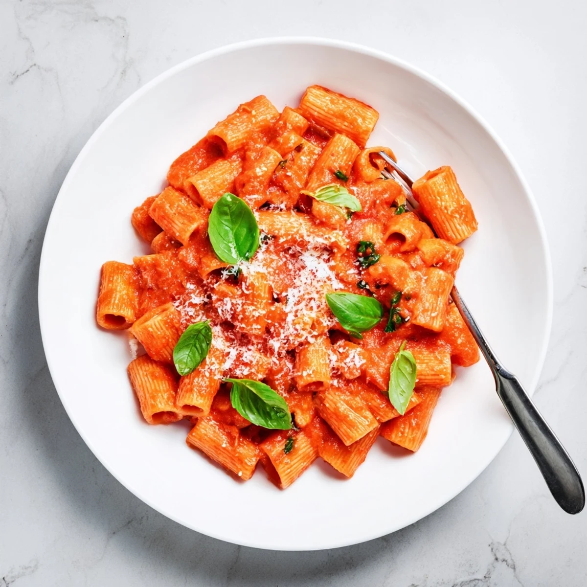 Smooth, creamy Hidden Veggie Tomato Pasta Sauce simmered with carrots, zucchini, and spinach, served over steaming spaghetti with fresh basil garnish.  