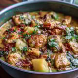 Vibrant one-pot chicken pineapple coconut curry with tender chicken, sweet pineapple, and creamy coconut milk in a fragrant sauce.