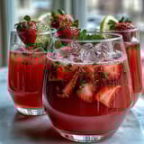 Vibrant pink lemonade party punch with citrus and berry flavors, perfect for spring celebrations and refreshing all ages.