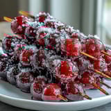 Refreshing frozen grape skewers coated in vibrant lime sugar make a crisp, colorful treat perfect for hot days and easy entertaining.