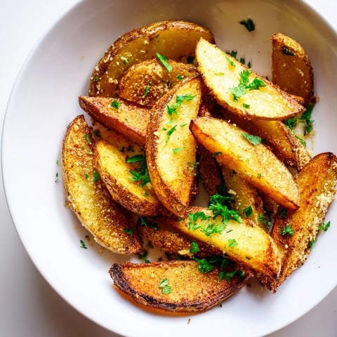 Golden, crispy 15-Minute Microwave Crispy Potatoes, seasoned perfectly and ready to eat, a quick and easy side.
