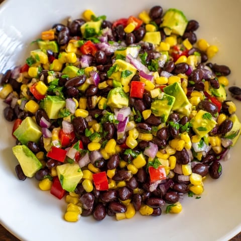 Vibrant Southwestern Black Bean and Corn Salad bursting with color and freshness, a delicious summer side.