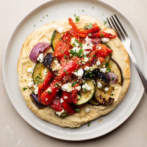 Creamy Hummus Veggie Flatbreads