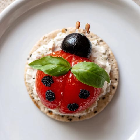 Ladybug Tomato Olive Bites