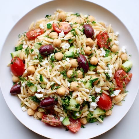Greek Lemon Orzo Bean Salad