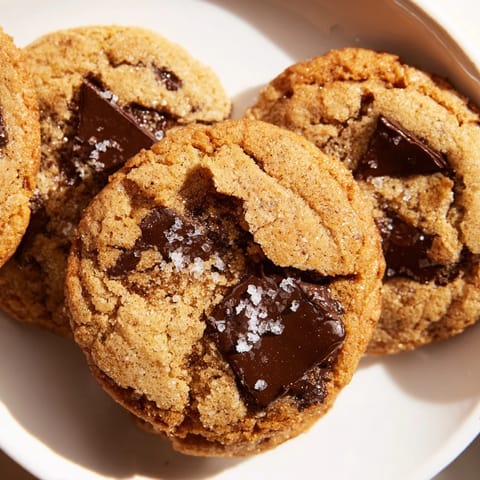 Warm and chewy Miso Brown Butter Cookies sprinkled with salt, a delicious fusion dessert recipe.
