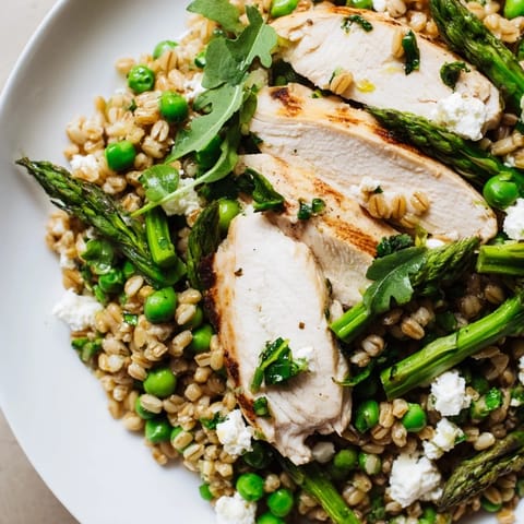 Warm Spring Farro Chicken Salad