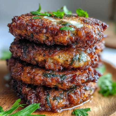 Freshly fried Black-Eyed Pea Fritters are piled high on a platter, garnished with chopped herbs and served warm.