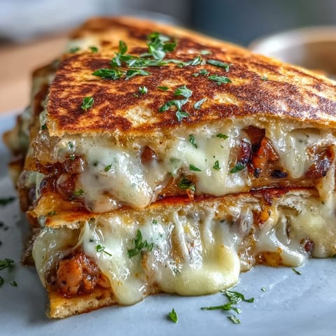 A skillet-fried Black-Eyed Pea Quesadilla oozing melted cheddar cheese with a side of guacamole.