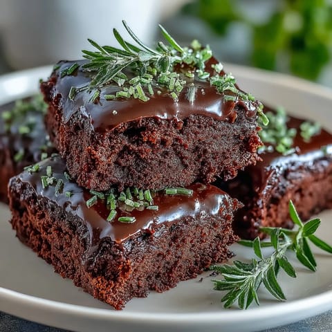 Fudgy chocolate brownies cut into shamrocks and decorated with smooth green icing, ideal for festive dessert tables.  