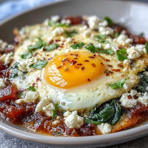 Spinach and Feta Shakshuka