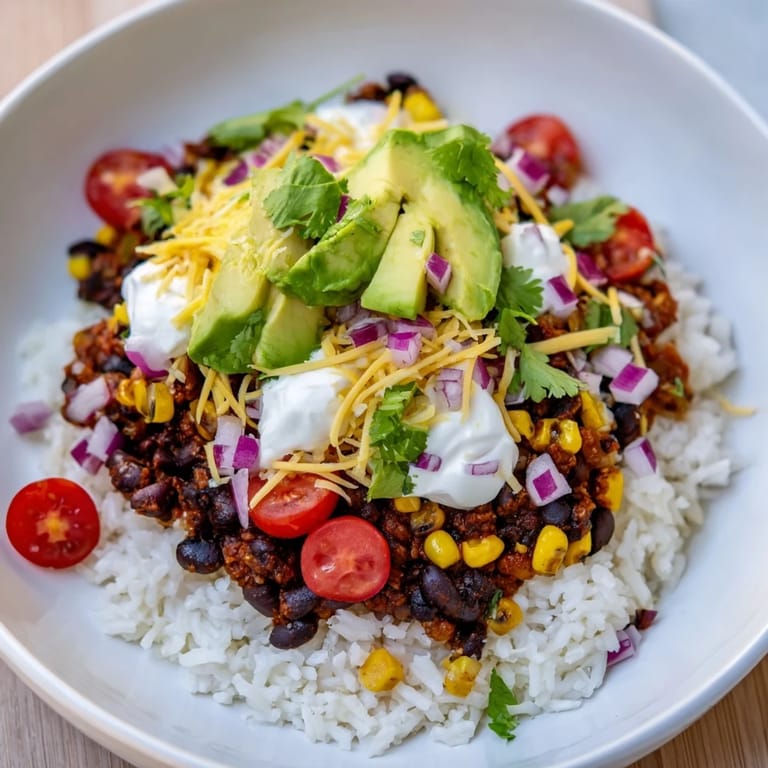 Fluffy rice, seasoned beans, and vibrant corn combine in these tasty burrito bowls.