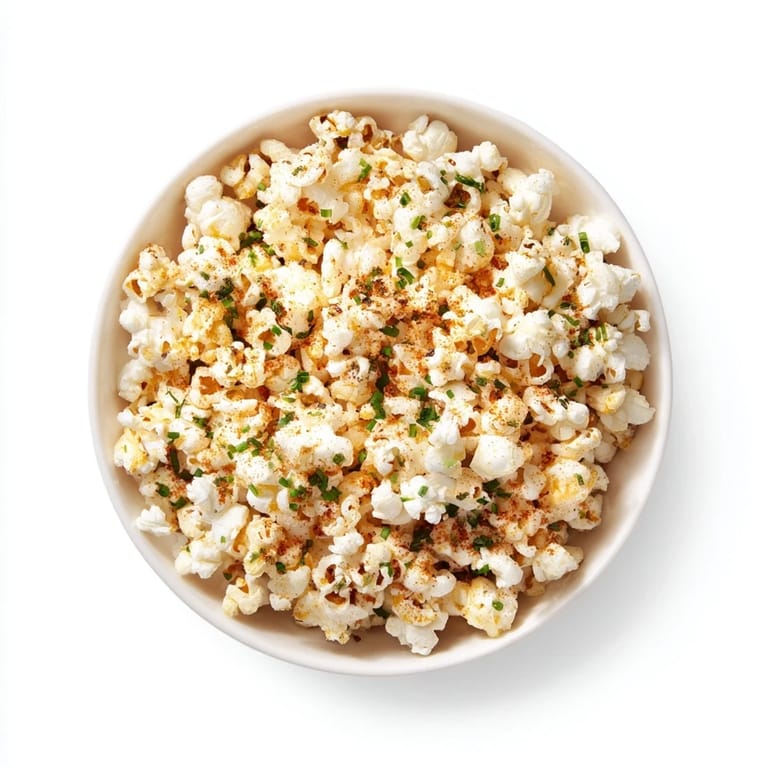 Delicious, seasoned savoury popcorn mixes, featuring spices like paprika and Parmesan cheese, ready to serve.