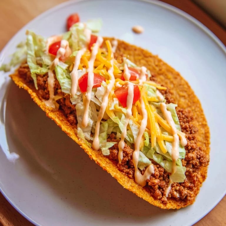 Crispy taco shells nestled in cheesy flatbread: a delicious Cheesy Gordita Crunch taco meal.