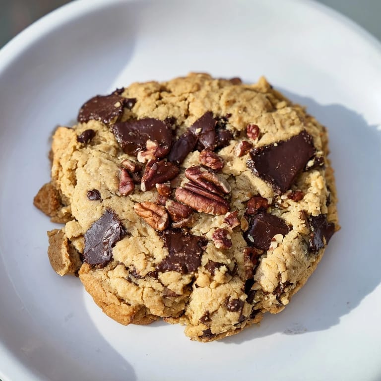 Freshly baked chewy protein chocolate chip cookies, offering a delightful mix of chewy texture and rich chocolate flavor.