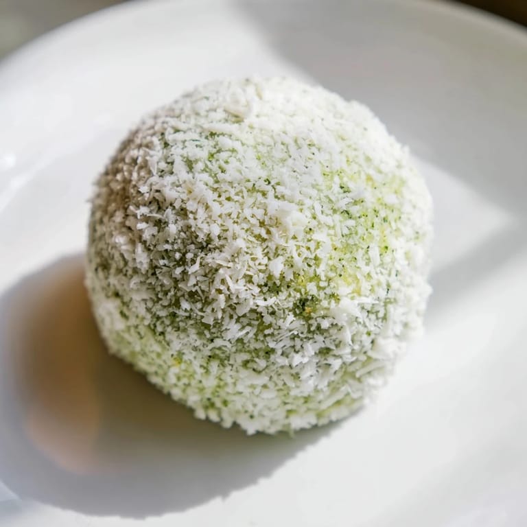 Enjoy the refreshing taste of these keto-friendly Coconut Matcha Snowball fat bombs, chilled and delicious.