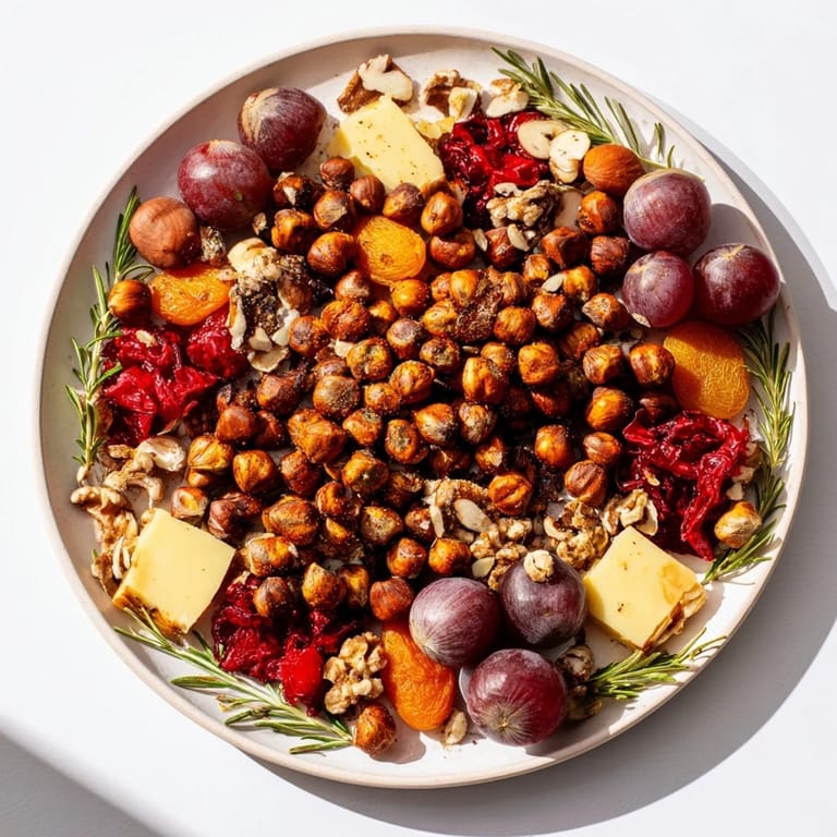 Enjoy the earthy aromas of a Squirrels Acorn Hoard Platter, packed with autumn flavors and textures.