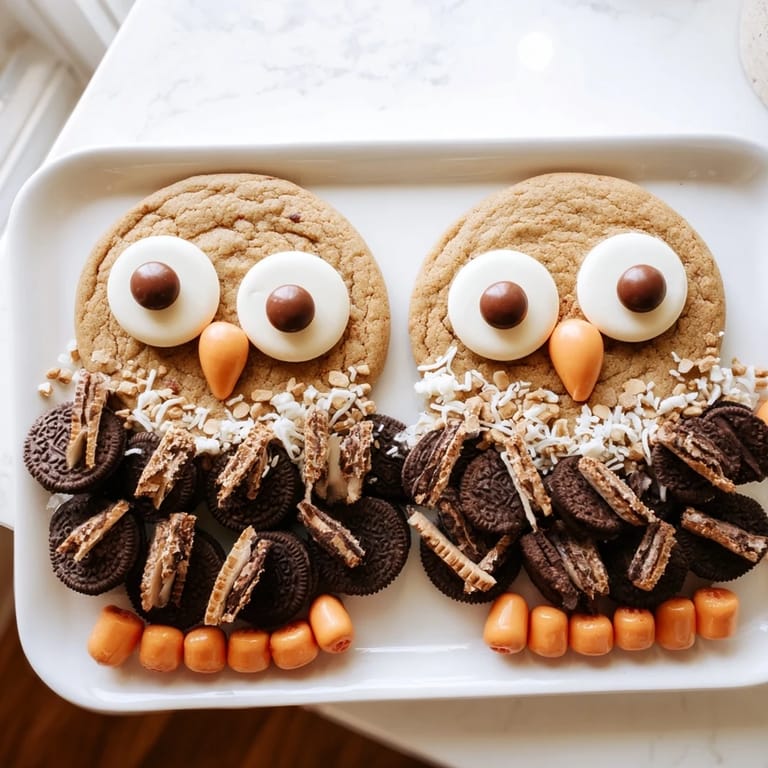 This Owl Hooting Dessert Board presents a whimsical arrangement of sweet treats perfect for special events.