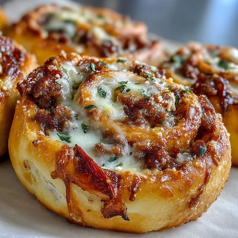 Irresistible High Protein Pepperoni Pizza Rolls served warm with a side of extra marinara dipping sauce on a rustic plate.