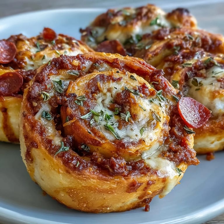 Golden Irresistible High Protein Pepperoni Pizza Rolls on a baking sheet with Parmesan and herbs for a quick meal prep snack.