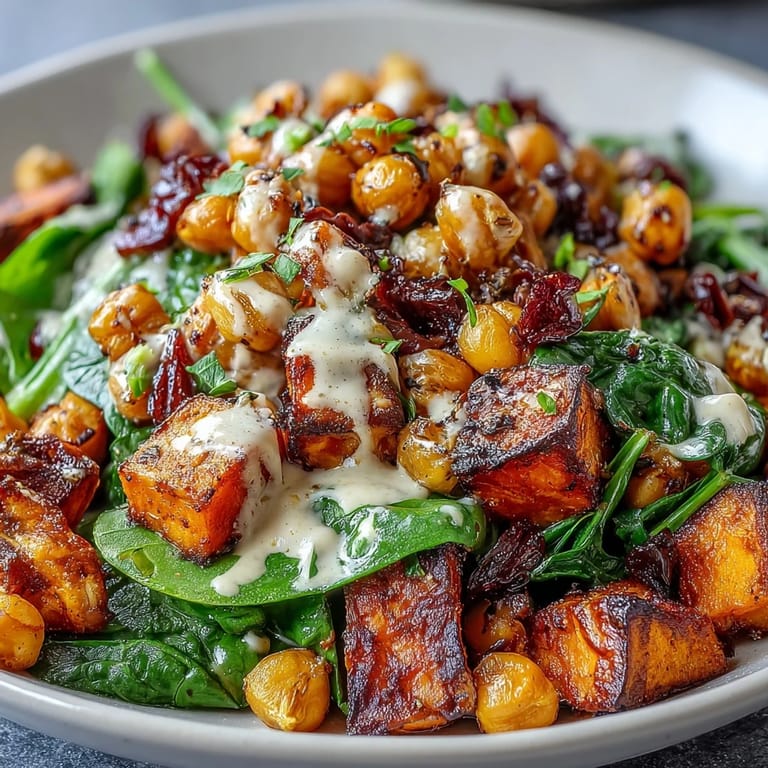 Close-up shot of a nutritious Roasted Sweet Potato and Chickpea Bowl topped with sliced avocado, showcasing the textures of the ingredients.