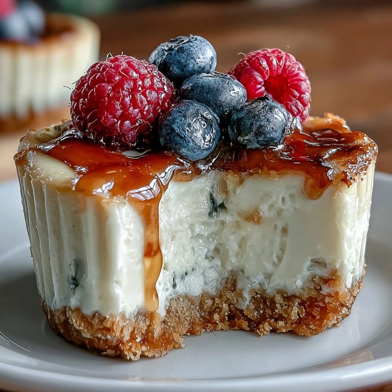 Silky cottage cheese cheesecake cups with almond flour crust—a protein-packed treat for snack or dessert.