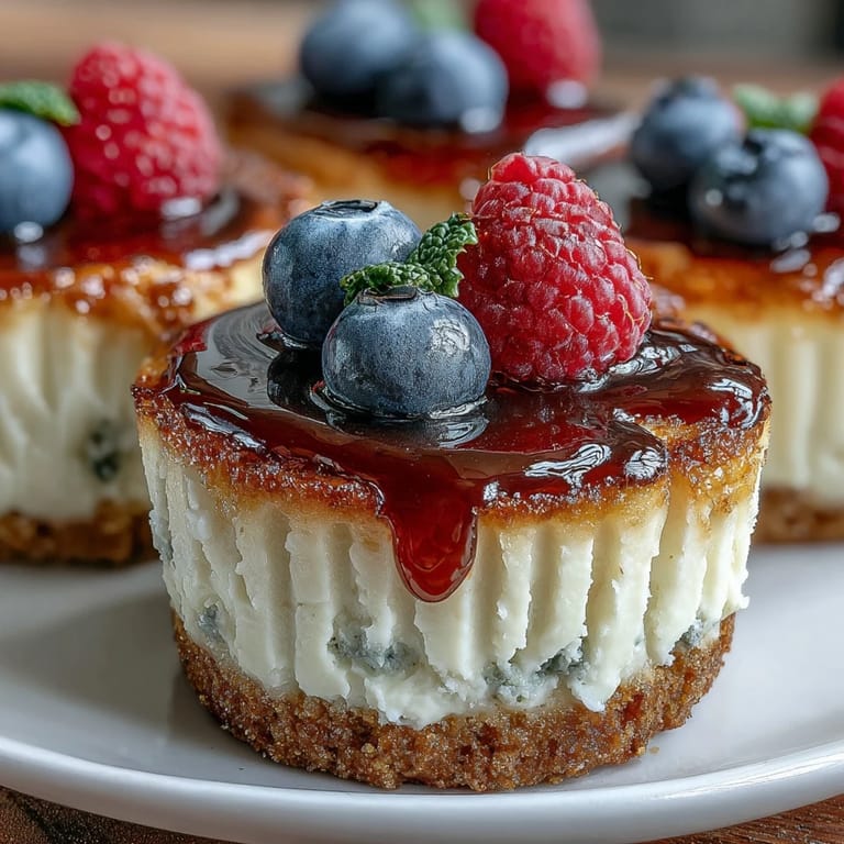 Creamy cottage cheese cheesecake cups chilled and garnished with berries, offering a nutritious and delicious bite.