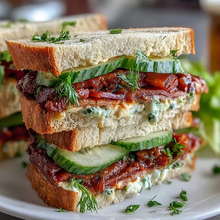 Elegant finger sandwiches featuring cucumber, egg salad, and ham, perfect for Derby parties or afternoon tea.