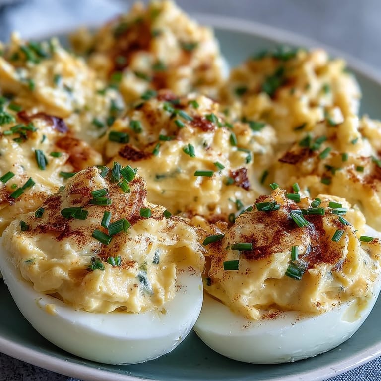 Creative deviled egg chicks decorated with carrot beaks and feet, making a fun and festive appetizer for kids and adults.