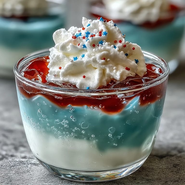 Deliciously layered 4th of July Firecracker Jello Shots, ready to wow your guests.