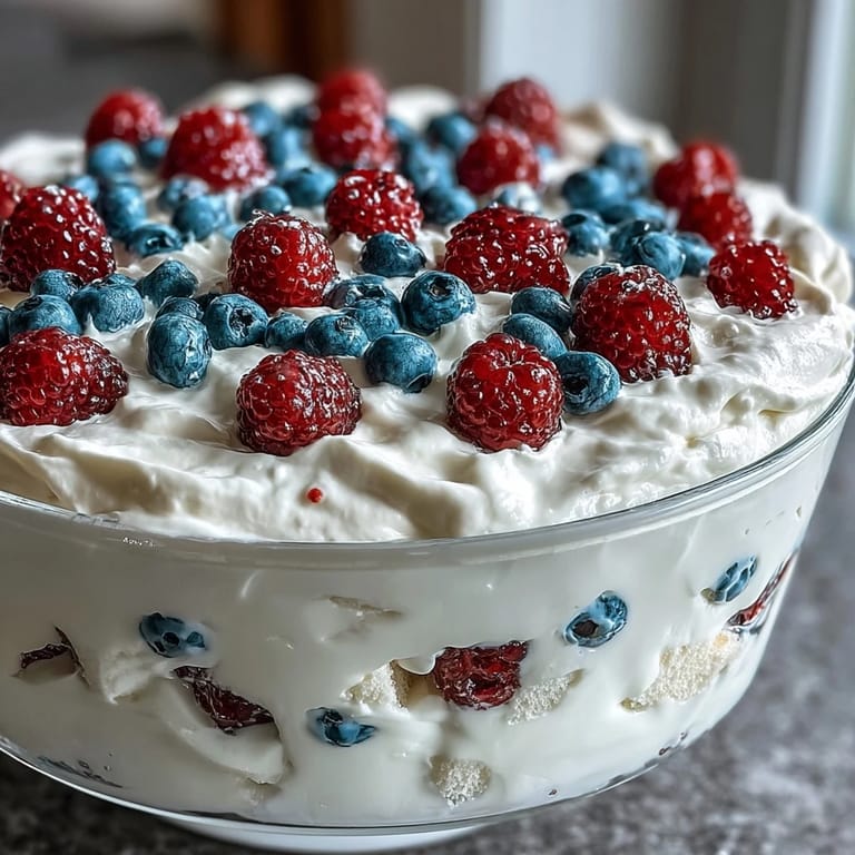 Enjoy this Red White Blue Berry Trifle, a patriotic dessert layered perfectly for summer.