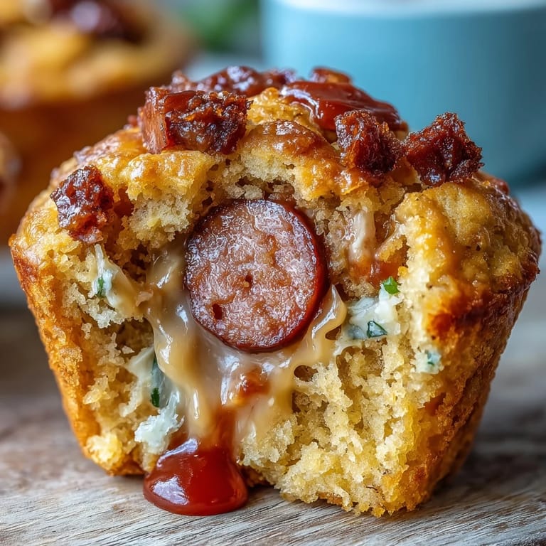 Bite-sized mini corn dog muffins ready for dipping, a delicious crowd-pleaser.